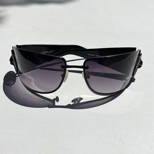 Y2K ed hardy sunglasses with spider web